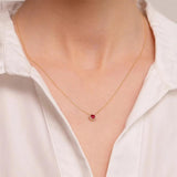 925 Silver Green Red CZ Zircon Pendant Choker Necklace