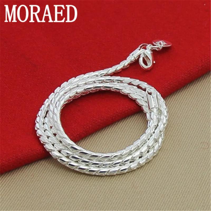 925 Sterling Silver 3mm Snake Chain Necklace 20 Inches