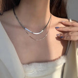 Double Layer Snake Chain Necklace for Women