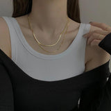Double Layer Snake Chain Necklace for Women