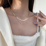 Double Layer Snake Chain Necklace for Women
