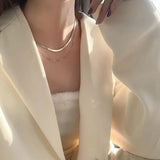 Double Layer Snake Chain Necklace for Women