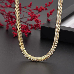 925 Silver Plated 18K 6mm Snake Bone Necklace For Men And Women