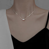 925 Silver Necklace Women Geometric Clavicle Chain Jewelry