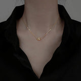 925 Silver Necklace Women Geometric Clavicle Chain Jewelry