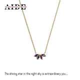 925 Silver Purple Zircon Pendant Necklace Women Wedding Jewelry