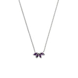 925 Silver Purple Zircon Pendant Necklace Women Wedding Jewelry