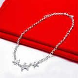 925 Silver Starfish 18-Inch Necklace Women's Fashion Wedding Jewelry