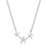 925 Silver Starfish 18-Inch Necklace Women's Fashion Wedding Jewelry