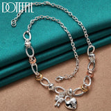 925 Silver Heart Lock Key Pendant Necklace Wedding Charm