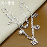 925 Silver Roman Numerals Pendant Necklace For Women Wedding Engagement