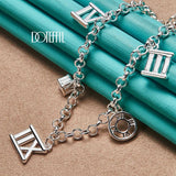 925 Silver Roman Numerals Pendant Necklace For Women Wedding Engagement