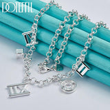 925 Silver Roman Numerals Pendant Necklace For Women Wedding Engagement