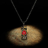 Vintage Garnet Pendant Necklace Romantic Jewelry for Women