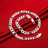 925 Sterling Silver 10MM Chain Necklace 20/24 Inch Wedding Jewelry