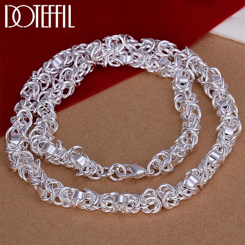 925 Silver 7mm Chain Necklace Men Women Party Jewelry