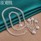 925 Silver Hollow Ball Five Heart Necklace For Women