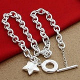 925 Silver Star Pendant Necklace High Jewelry