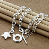 925 Silver Star Pendant Necklace High Jewelry