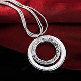 925 Silver Snake Chain Pendant Necklace Frosted Charm Jewelry