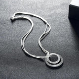 925 Silver Snake Chain Pendant Necklace Frosted Charm Jewelry