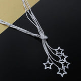 925 Silver Star Pendant Necklace Glamour Jewelry Party Gift
