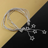 925 Silver Star Pendant Necklace Glamour Jewelry Party Gift