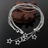 925 Silver Star Pendant Necklace Glamour Jewelry Party Gift
