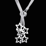 925 Silver Star Pendant Necklace Glamour Jewelry Party Gift