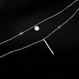 S925 Sterling Silver Double Layer Necklace for Women