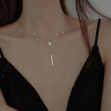 S925 Sterling Silver Double Layer Necklace for Women