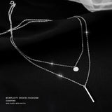 S925 Sterling Silver Double Layer Necklace for Women