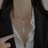 S925 Sterling Silver Double Layer Necklace for Women