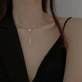 S925 Sterling Silver Double Layer Necklace for Women