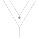 S925 Sterling Silver Double Layer Necklace for Women