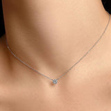 925 Silver Zircon Diamond Pendant Necklace for Women