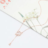 Geometric Tassel Necklace in 14K Rose Gold Plating