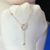 Geometric Tassel Necklace in 14K Rose Gold Plating