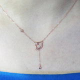 Geometric Tassel Necklace in 14K Rose Gold Plating