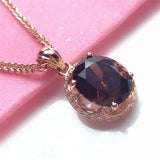 14k Rose Gold Oval Ruby Pendant Necklace Wedding Dinner Ladies Jewelry