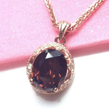 14k Rose Gold Oval Ruby Pendant Necklace Wedding Dinner Ladies Jewelry