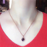 14k Rose Gold Oval Ruby Pendant Necklace Wedding Dinner Ladies Jewelry