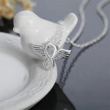 925 Silver Star Angel Wings Necklace Pendant Women Wedding Gift