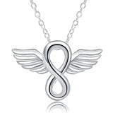925 Silver Star Angel Wings Necklace Pendant Women Wedding Gift