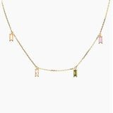 925 Silver Colorful CZ Rainbow Choker Necklace