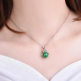 925 Silver Necklace with Round Zircon Pendant for Women