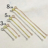 5PCS 925 Sterling Silver Extended Chains with Lobster Clasps for DIY Necklace