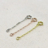 5PCS 925 Sterling Silver Extended Chains with Lobster Clasps for DIY Necklace