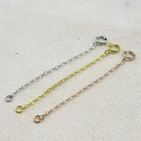 5PCS 925 Sterling Silver Extended Chains with Lobster Clasps for DIY Necklace