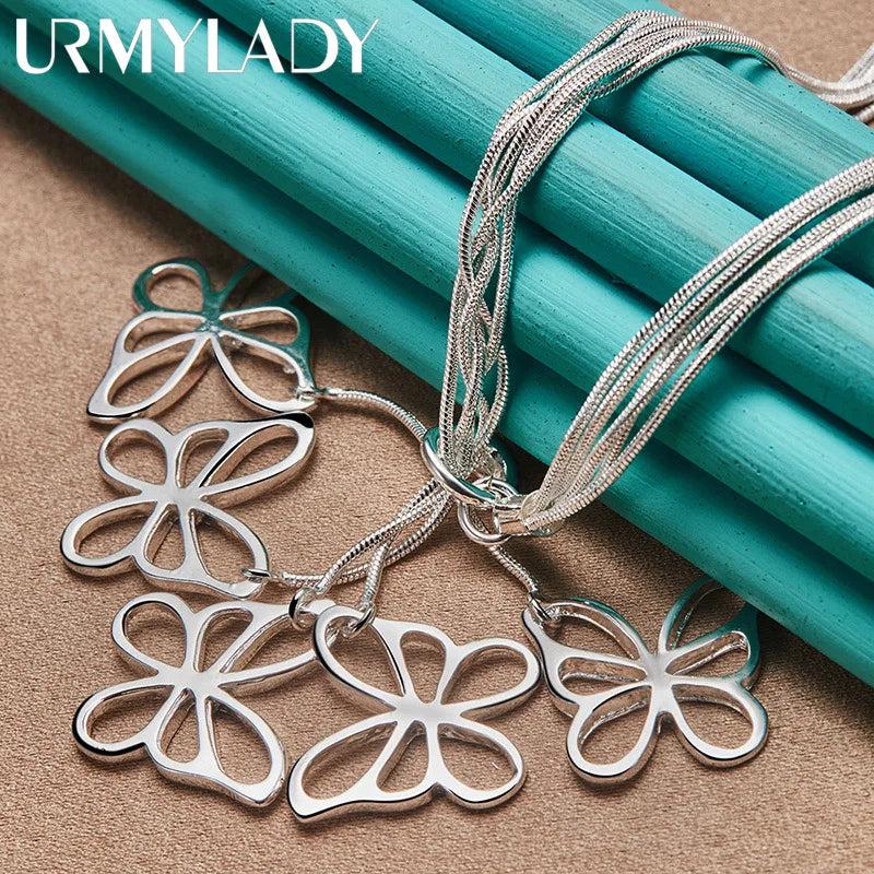 925 Silver Butterfly Pendant Necklace for Women